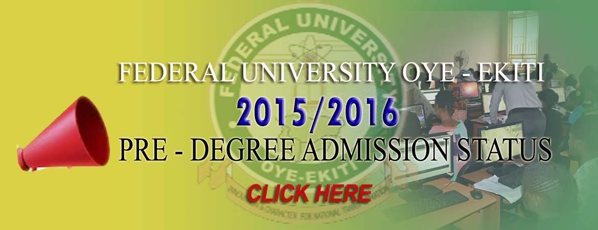2015/2016 PRE-DEGREE ADMISSION STATUS