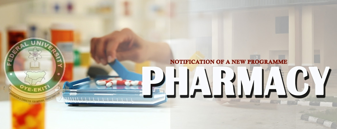 NOTIFICATION OF A NEW PROGRAMME – PHARMACY